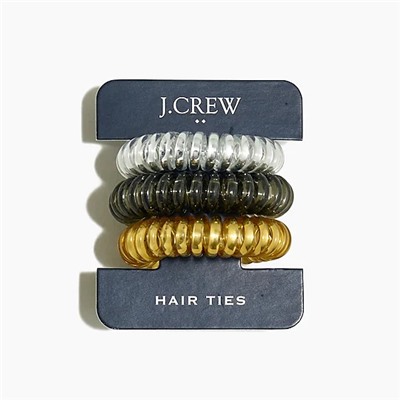 Three-pack spiral hair ties