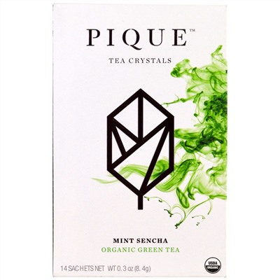 Pique Tea, Mint Sencha, зеленый чай органического происхождения, 14 пакетиков, 8,4 г (0,3 унции)