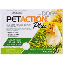 Pet Action Plus, For Medium Dogs, 3 Doses- 0.045 fl oz