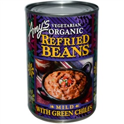Amy's, Вегетарианские органические тушеные бобы с зеленым перцем чили, мягкие, 15,4 унции (437 г)
