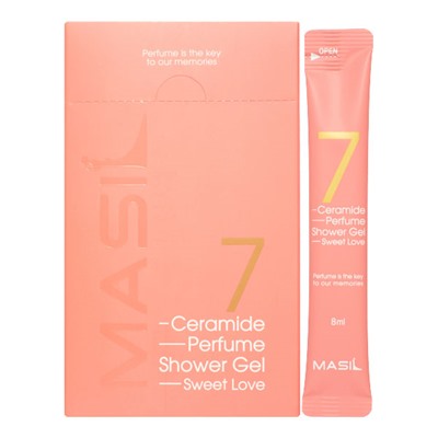 MASIL 7 CERAMIDE PERFUME SHOWER GEL STICK POUCH (SWEET LOVE) Парфюмированный гель для душа с керамидами и ароматом ириса 20*8мл