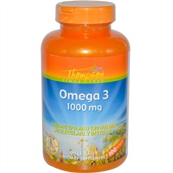 Thompson, Омега 3, 1000 мг, 100 капсул