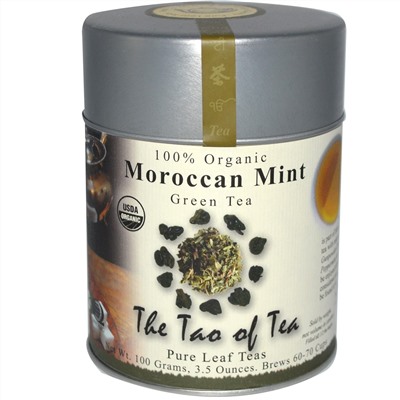 The Tao of Tea, 100% Органический Зеленый Чай с Марокканской Мятой, 3.5 унции (100 г)