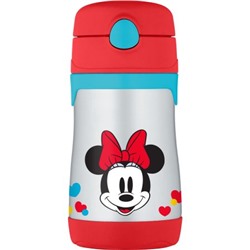THERMOS Vacuum Insulated Stainless Steel 10-Ounce Straw Bottle, Minnie's Bow-Tique