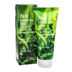 FarmStay 76 Green Tea Seed Premium Moisture Foam Cleansing Ультраувлажняющая пенка для умывания 100мл