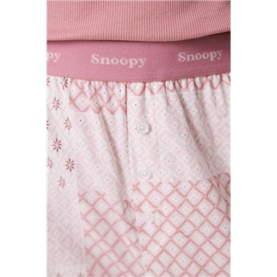 Pijama algodón Snoopy rosa