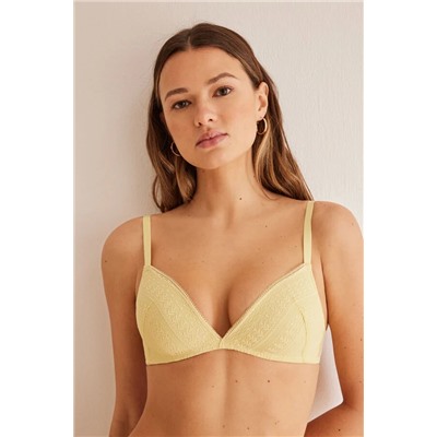 Sujetador triangular CHARMING encaje amarillo