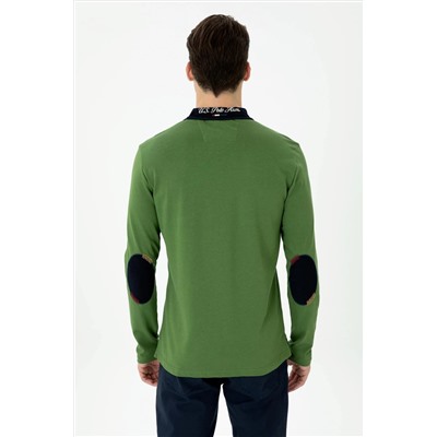 Erkek Yeşil Polo Yaka Sweatshirt