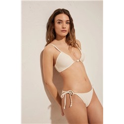 Braga bikini clásica textura blanco