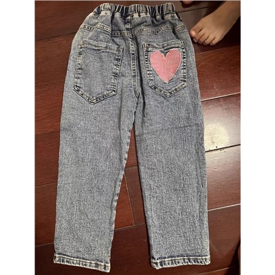 Детские джинсы с вышитым сердцем на заднем кармане Последние три фото с отзывов ✏️НОВИНКА 2023 года