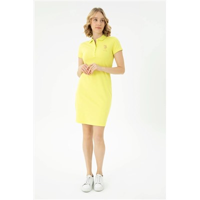 Kadın Neon Sarı Örme Elbise