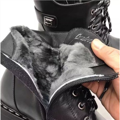 Зимние женские ботинки на шнурках и молнии. Натуральная кожа. Экспорт в Россию