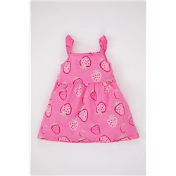 Defacto Kız Bebek Desenli Askılı Elbise A0209A523SM