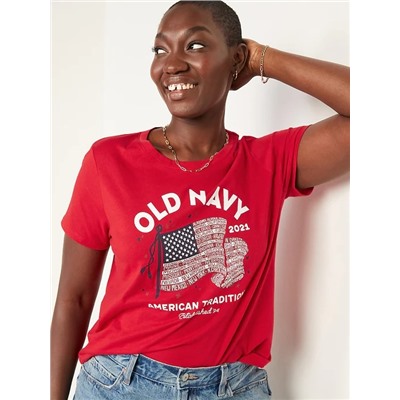 2021 U.S. Flag Graphic Tee for Women