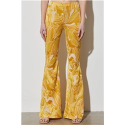 Wrangler Flare Fit Yüksek Bel Ispanyol Paça Desenli Sarı Esnek Pantolon W231665