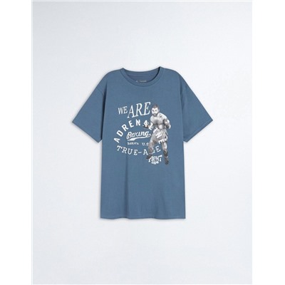 Print T-shirt, Men, Blue