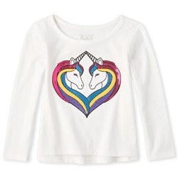 Baby And Toddler Girls Sequin Unicorn High Low Top