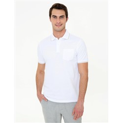 Beyaz Regular Fit Polo Yaka Basic Tişört