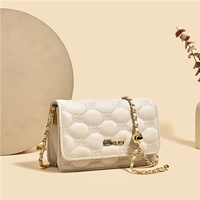 GUSEES Small Crossbody Bags Quilted Purses for Women Lightweight Leather Handbags Shoulder Bag