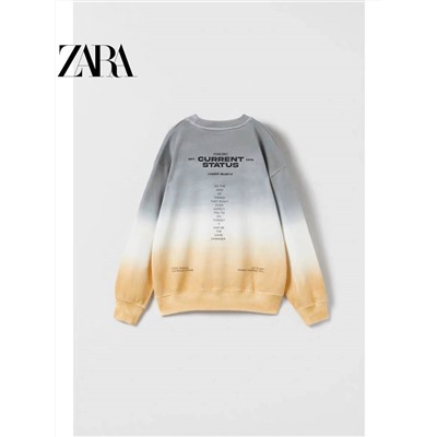 Z*ra  официальный сайт, распродажа  кофта для мальчика от 9 до 14 лет, модный принт
