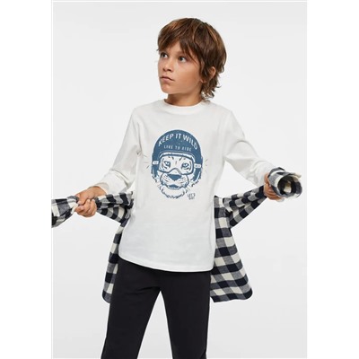 Camiseta manga larga estampada -  Niño | MANGO OUTLET España