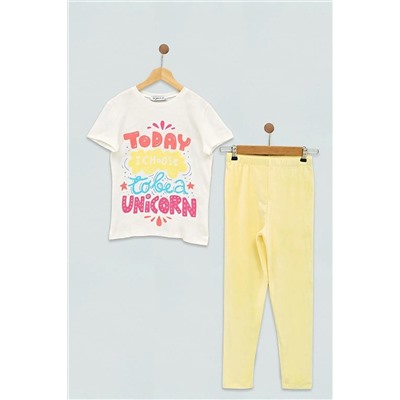 For You Kids 3lü Unicorn Baskılı Sarı Pijama Takım, For You Kids                                            
                                            3lü Unicorn Baskılı Sarı Pijama Takım