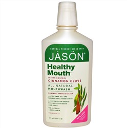 Jason Natural, Healthy Mouth, Предотвращает образование зубного камня, со вкусом корицы и гвоздики, 16 жидких унций (473 мл)