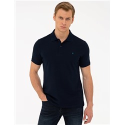 Koyu Lacivert Slim Fit Polo Yaka Basic  Tişört