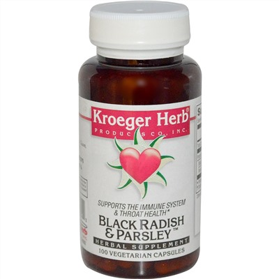 Kroeger Herb Co, Черная редька и петрушка, 100 вегетарианских капсул