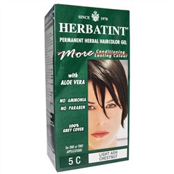 Herbatint, Стойкий растительный гель-краска для волос, 5C светлый пепельный каштан, 4,5 жидких унции