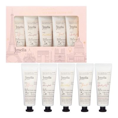 JMELLA IN FRANCE FAVORITE PERFUME HAND CREAM SET Набор: Крем для рук "Мандарин, розовый пион, белый мускус", Крем для рук "Личи, лилия, ваниль", Крем 5х50мл