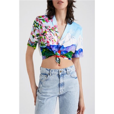 Camisa cropped Monte Fuji