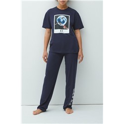 Camiseta y pantalón E.T. el extraterrestre Terrestiz - Azul oscuro
