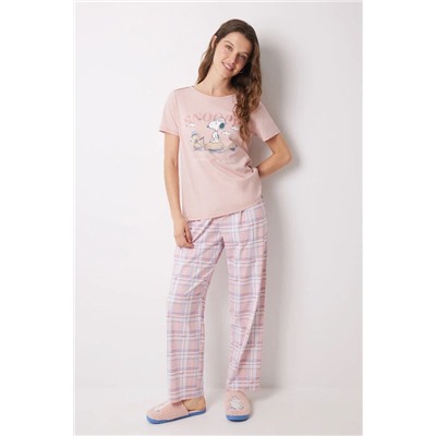 Pijama 100% algodón rosa Snoopy