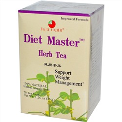 Health King, Травяной чай Diet Master, 20 пакетиков, 36 г