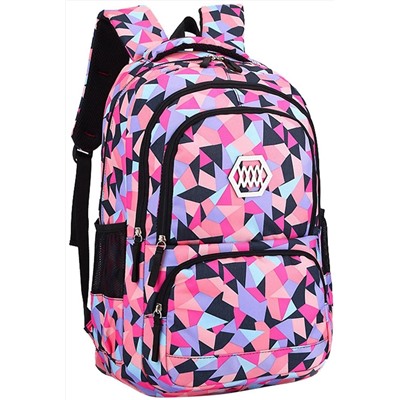 Bansusu Geometric Prints Primary School Student Satchel Backpack For Girls Boys Preppy Schoolbag