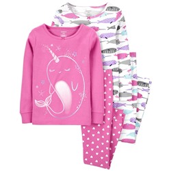 Carter's | Toddler 4-Piece Narwhal 100% Snug Fit Cotton PJs