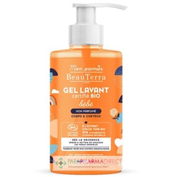 BeauTerra Bébé - Gel Lavant Certifié BIO - Non Parfumé - Corps & Cheveux 750 mL