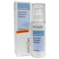 MyChelle Dermaceuticals, Очищающие средства, Чистая кожа Очищающее средство для кожи с клюквой, Для жирной кожи/с несовершенствами, 4.2 унции (124 мл)