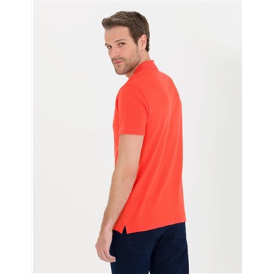 Kırmızı Slim Fit Polo Yaka Basic Tişört