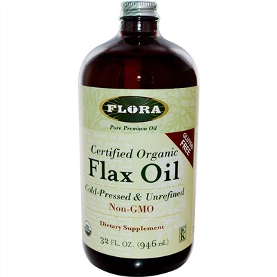 Flora, Сертифицированное натуральное льняное масло, 32 жидких унций (946 мл)