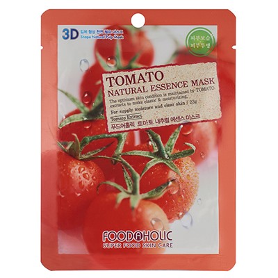 FOODAHOLIC NATURAL ESSENCE MASK #TOMATO 3D Маска для лица с экстрактом томата 23г