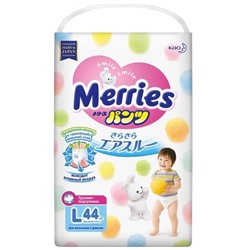 Подгузники-трусики для детей MERRIES размер L 9-14кг 44 шт