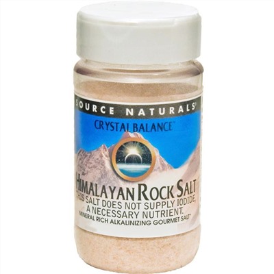 Source Naturals, Кристаллический баланс, гималайская каменная соль, мелкого помола, 12 унций (340 г)