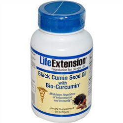 Life Extension, Масло черного тмина с биокуркумином, 60 мягких капсул
