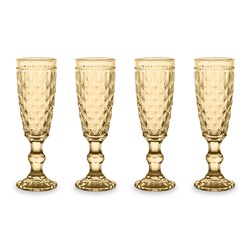 Набор бокалов для шампанского Dubai, янтарный, 0,15 л, 4 шт, 62727