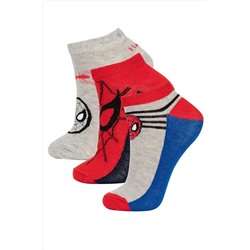 Defacto Erkek Çocuk Marvel Spiderman 3'lü Pamuklu Patik Çorap A6341A8NS
