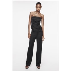 STRAIGHT FIT SATIN TROUSERS