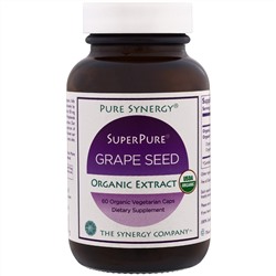 The Synergy Company, Pure Synergy, органический ультрачистый экстракт виноградных косточек, 60 органических капсул в растительной оболочке