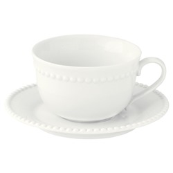 Чашка с блюдцем Tiffany, белая, 0,25 л, 60355